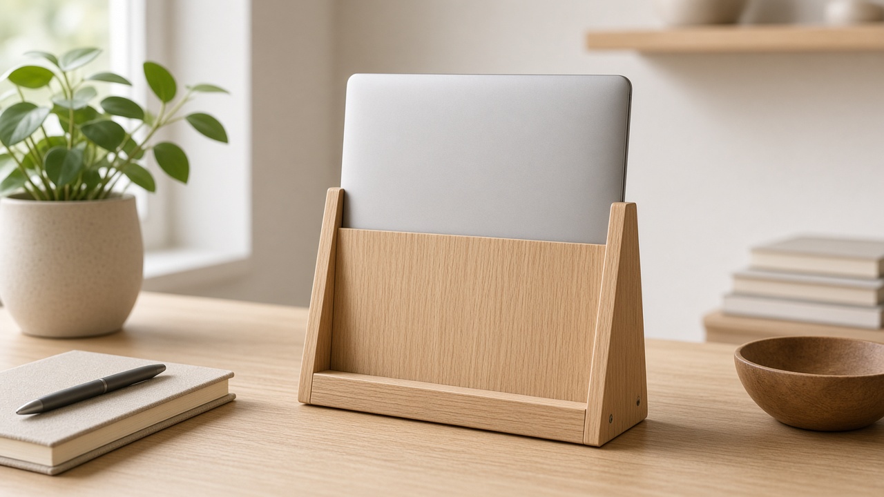 Oak Laptop & Mac mini Stand