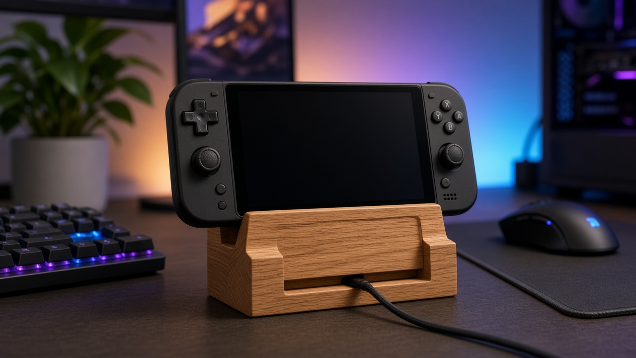 Oak Handheld Console Stand