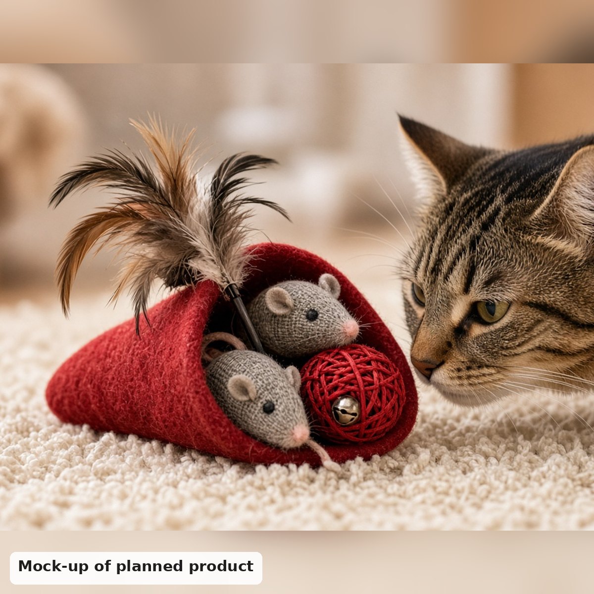 Cat Christmas Stocking Toy Set