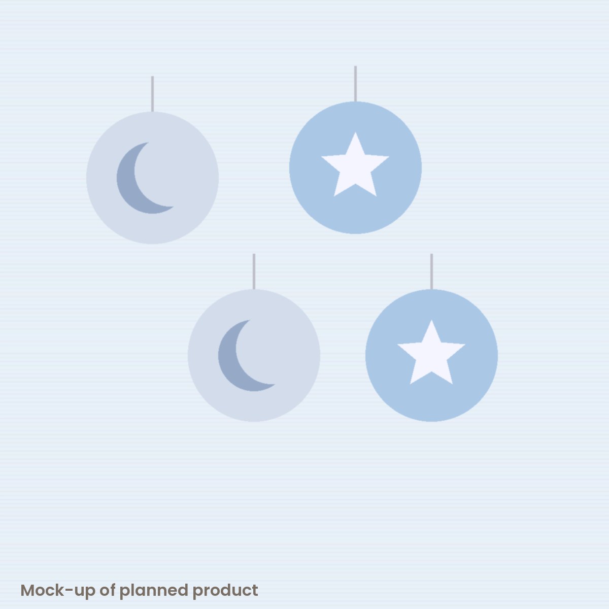 Icy Blue Star & Moon Baubles (set of 6)