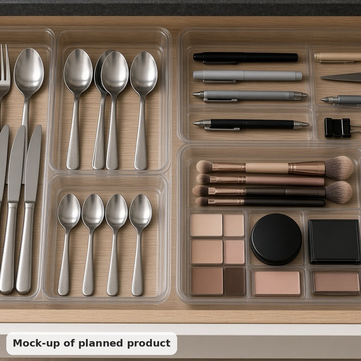 Clear Drawer Organiser Trays (16)