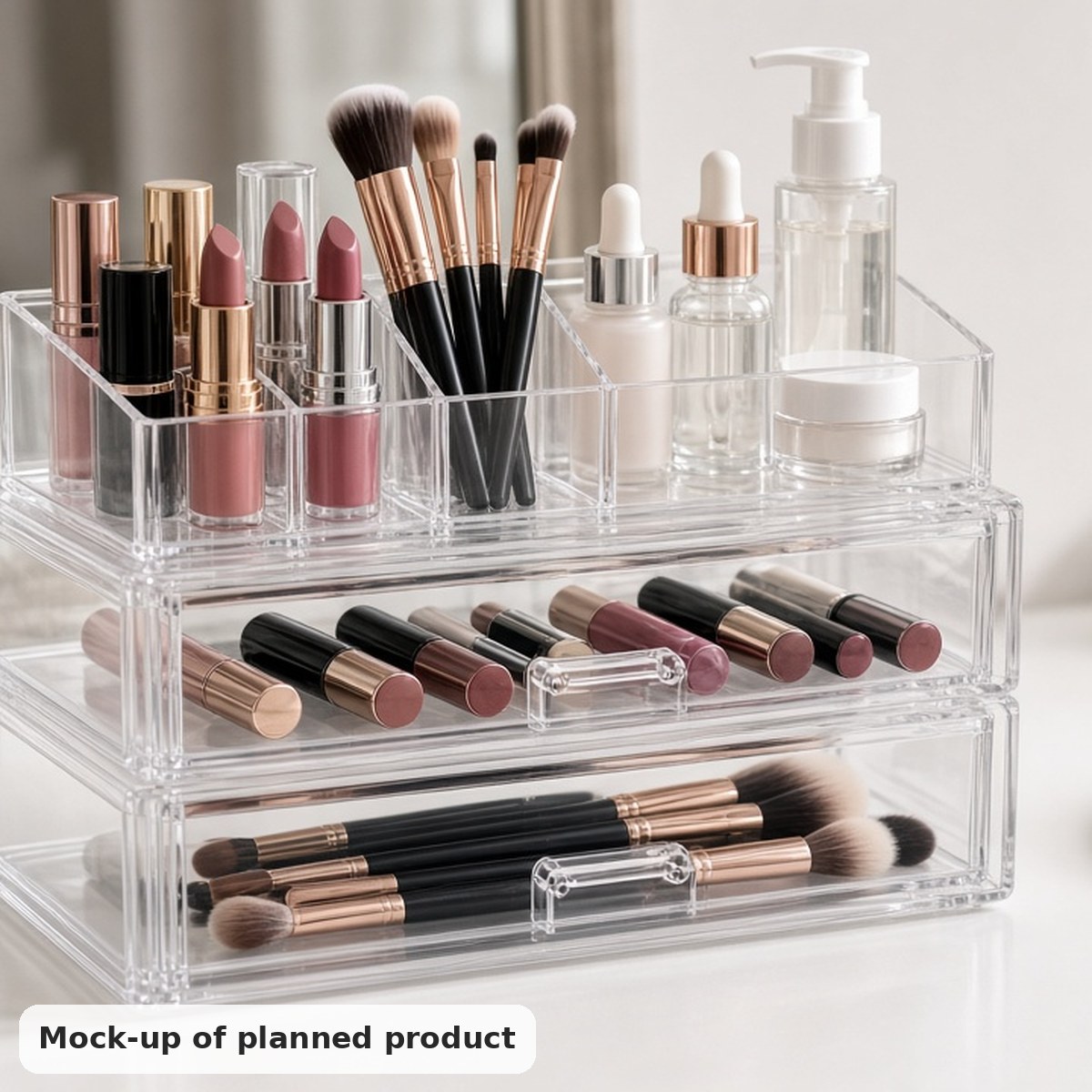 Clear Makeup Organiser with Drawers