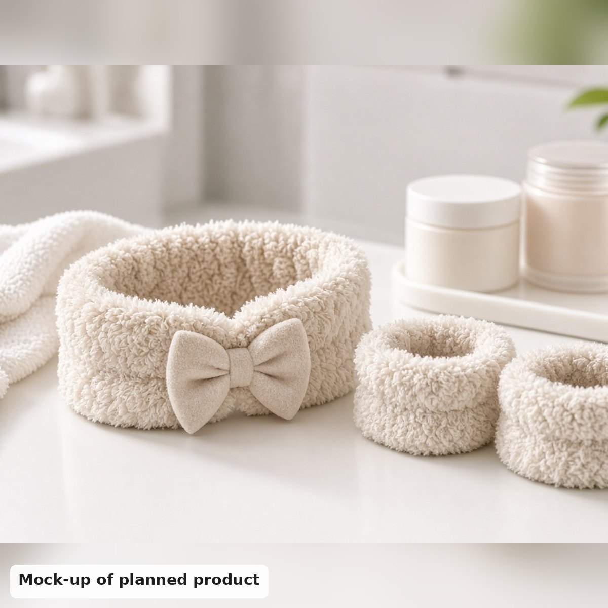 Fluffy Spa Headband & Wristband Set