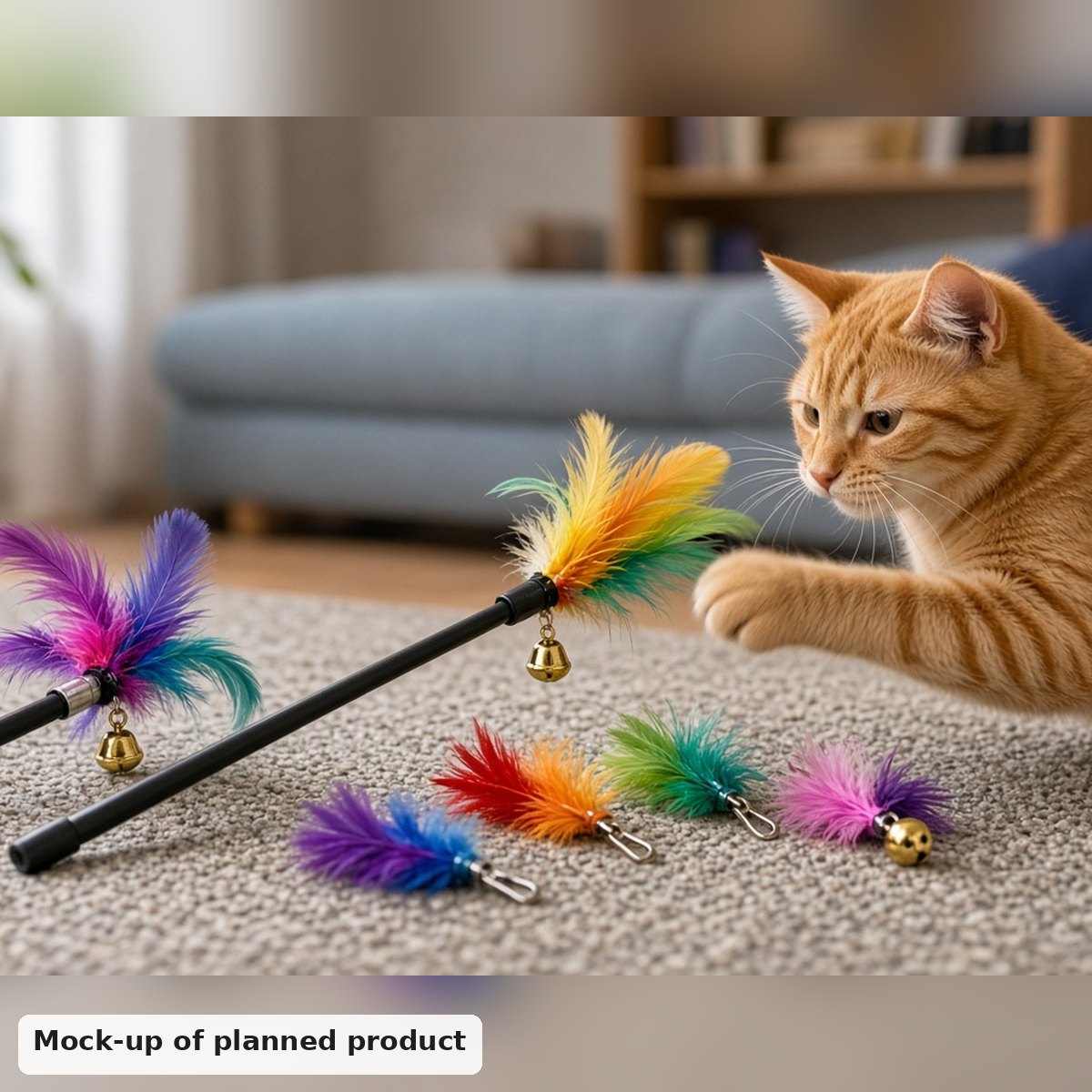 Cat Feather Wand Toy Set
